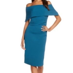 NWT🍾Vince Camuto Popover Cocktail Dress-Teal-Sz10